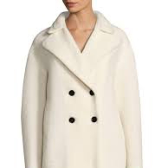Carven White Wool-blend Bouclé Coat NWT - Picture 3 of 8